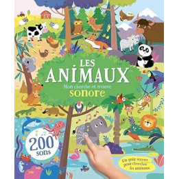 Interaktivní kniha pro děti Gründ Les Animaux mon cherche et trouve sonore, 200 zvuků, francouzský jazyk