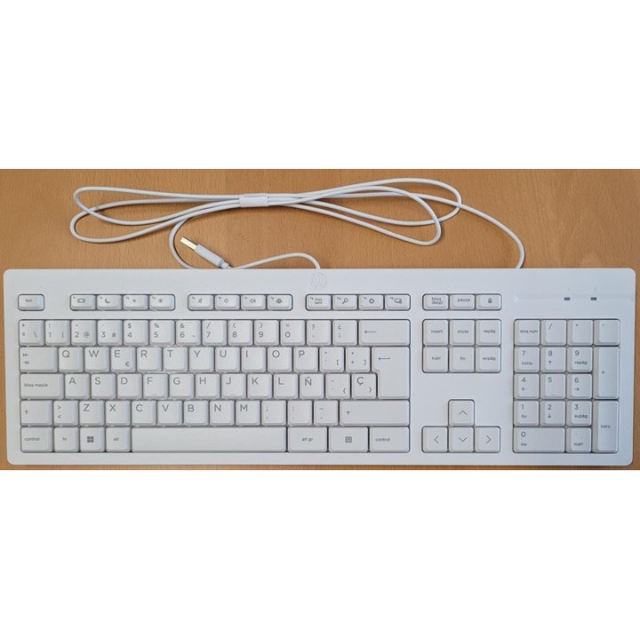 Mechanická klávesnice HP 125 Wired Keyboard, QWERTZ (Německé rozložení), bílá