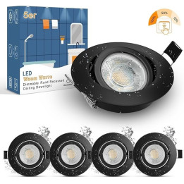 LED Bodová svítidla WOWATT 7W, 2800K, 700LM 230V, 5ks, černá