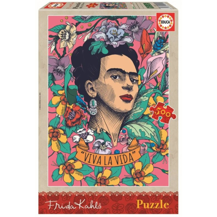 Puzzle EDUCA Frida Kahlo Viva la Vida, 500 dílků