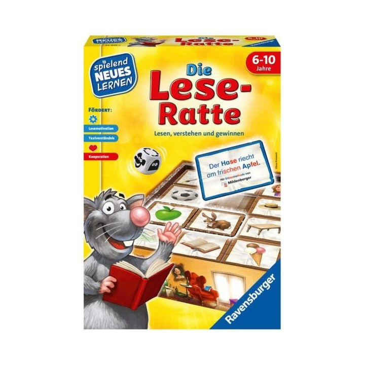 Vzdělávací hra pro děti RAVENSBURGER Die Lese-Ratte 24956, v německém jazyce