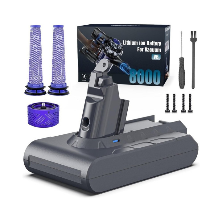 Baterie k vysavači KEENSTONE pro Dyson V6 8000 mAh + 2x předfiltr