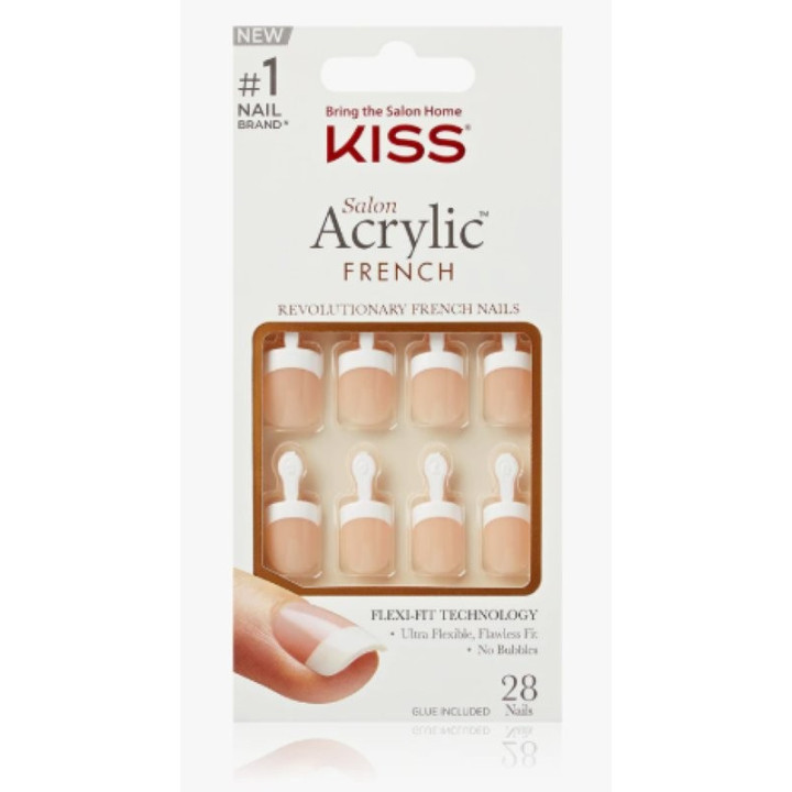 Umělé nehty KISS Acrylic French KSA11, 28ks
