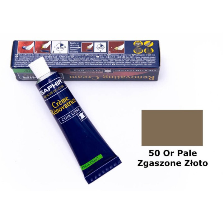 Krém pro restaurování lícové kůže SAPHIR  Beauté du Cuir, odstín 50 Or Pale, 25ml