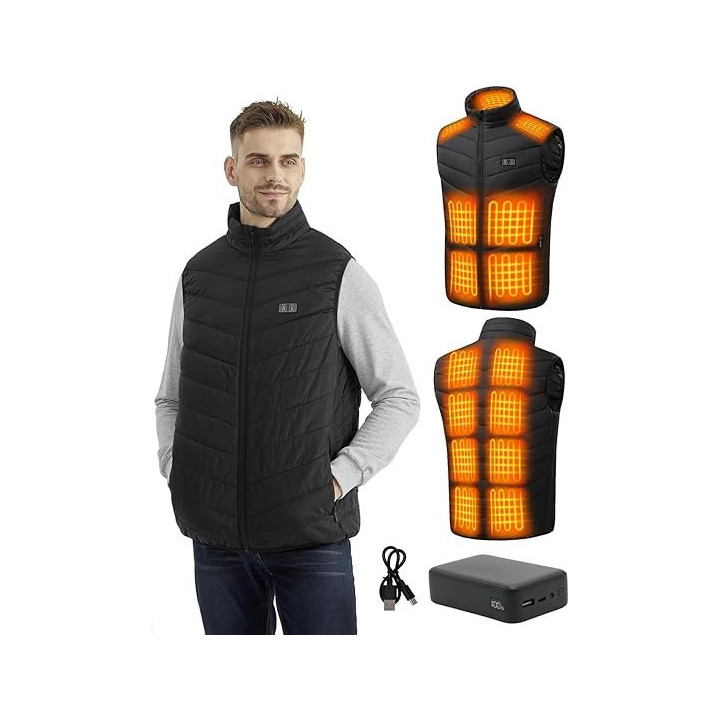 Pánská vyhřívaná vesta COZY Heated Vest FW25-COAT01-BT, vel. L, černá