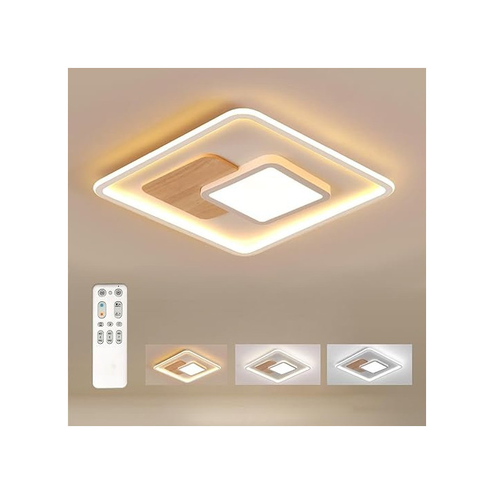LED stropní svítidlo FITZMIA , 31.5x31.5 cm, 30 W (včetně dálk.ovládání)