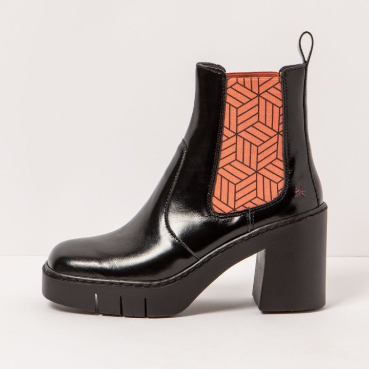 Dámské boty na podpatku ART 1983 Nappa Shinny, vel. EU 37Black-Salmon/Berna