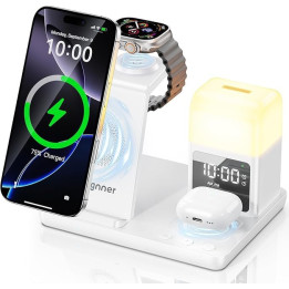 Bezdrátová nabíjecí stanice 6v1 AUGNNER Z18 (kompatibilní s Iphone, Apple Watch, Airpods)