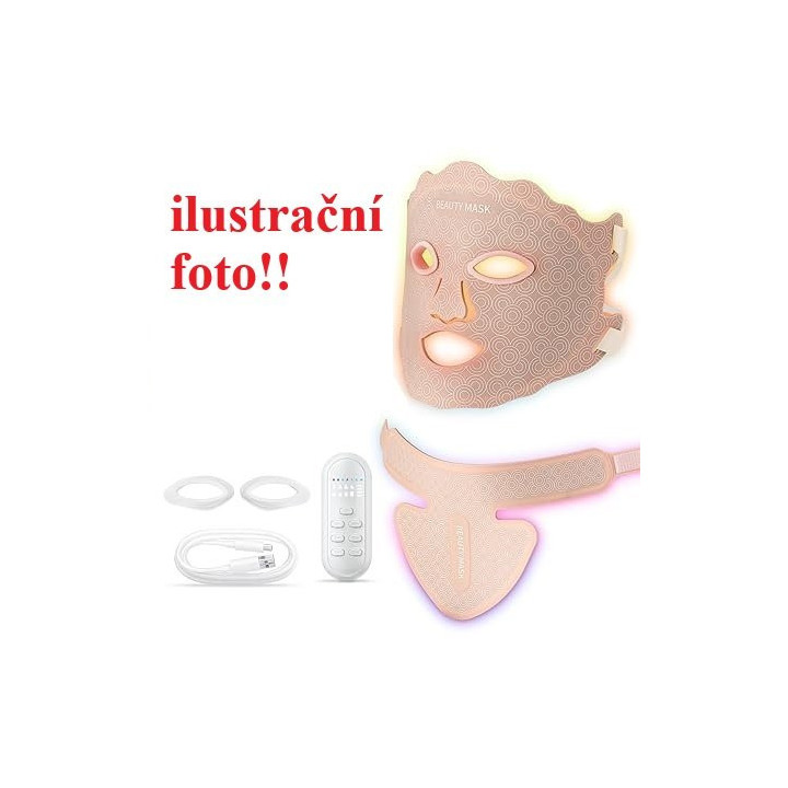 LED maska na obličej a krk BEUTY MASK , Pink