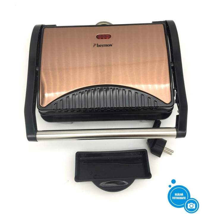 Elektrický kontaktní panini gril BESTRON ASW113CO/SW-113M, 1000W