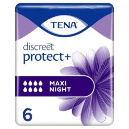 Inkontinenční vložky TENA Discreet Protect+, Maxi Night, 6 ks