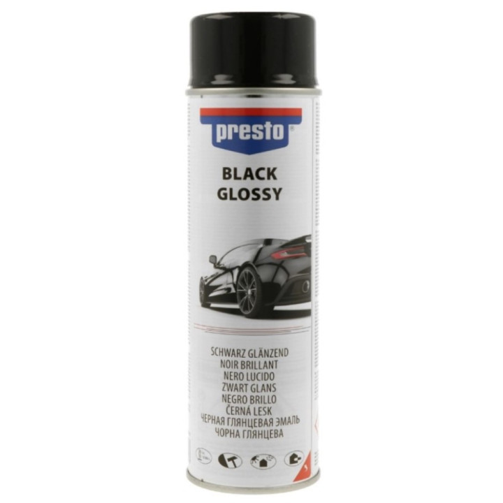 Lak ve spreji PRESTO černý lesklý, 500 ml
