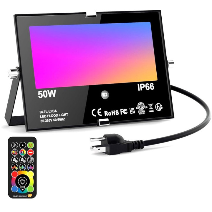 Venkovní LED reflektor s dálkovým ovládáním HYDONG HYD-FL-T (BLFL-LFBA), 50W