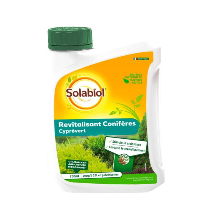 Hnojivo pro jehličnany a keře SOLABIOL Revitalisant Coniféres Cyprévert, 750 ml