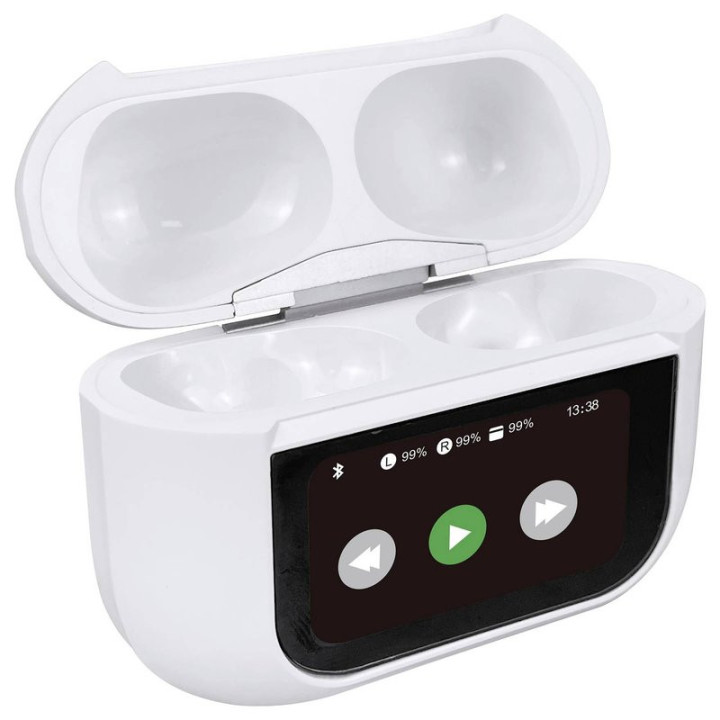 Bluetooth sluchátka s nabíjecím pouzdrem MUSICMAN TWS ANC In-Ear Pro BT-X72, bílá