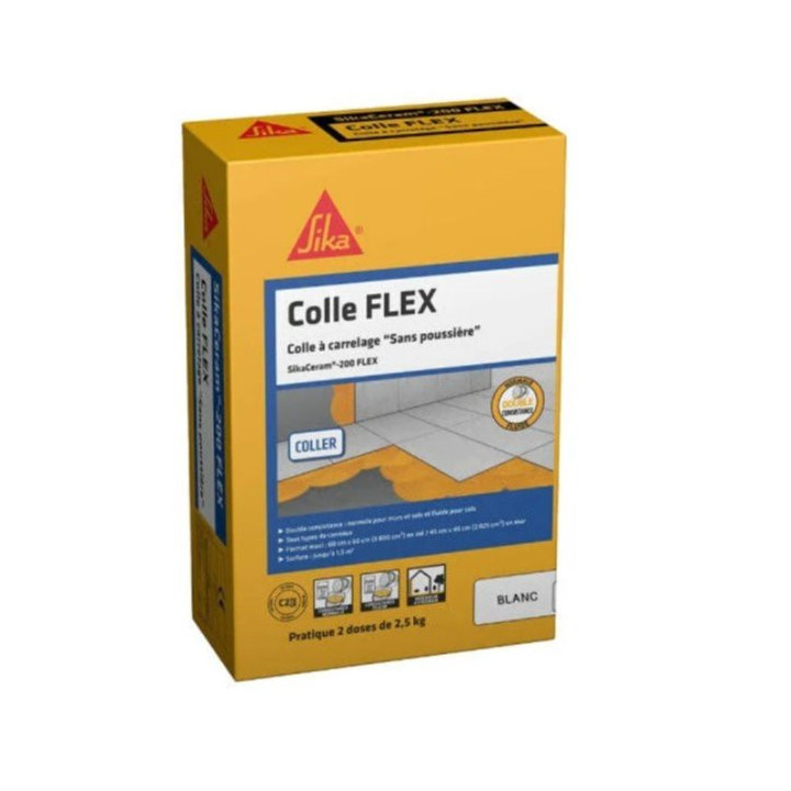 Lepidlo na obklady a dlažbu SIKA Colle Flex SikaCeram 200 Flex, 5 kg, bílá