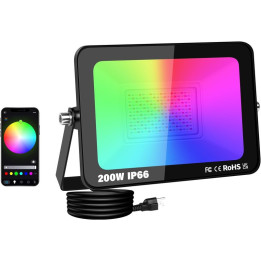 Smart RGB venkovní osvětlení BT-XPG, 200W, IP66, 35.5 x 25.5 cm, černá