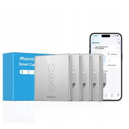Wi-Fi SMART dotykový spínač rolet MAXCIO Curtain Switch WF-CS01, 600 W, 4 ks, bílá