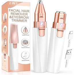 Zastřihovač pro ženy QUNLER 2v1 Facial Remover & Eyebrow trimmer, 2 W