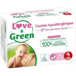 Dětské hypoalergenní plenky LOVE & GREEN vel. 4, 7-14 kg, 46 ks