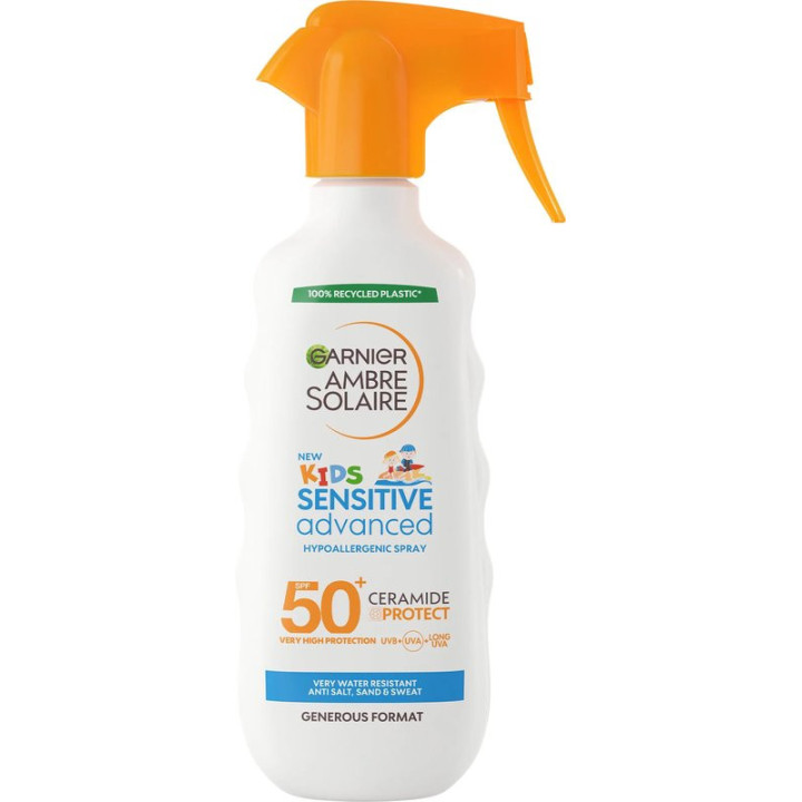 Opalovací mléko ve spreji GARNIER Ambre Solaire Kids Sensitive Advanced, SPF 50+, 270 ml