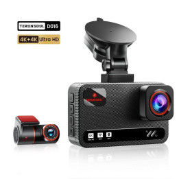 2kánálová autokamera TERUNSOUL D016, 128 GB, černá