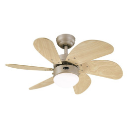 Stropní ventilátor se světlem WESTINGHOUSE Turbo Swirl 78158 (GFP-30-6R-L), 76 cm, 50 W
