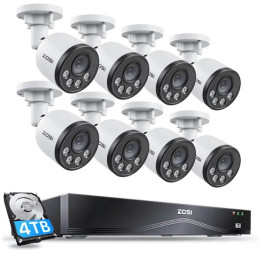 Bezp. kamerový systém s videorekordérem ZOSI C180 4K 16CH + 16CH PoE NVR 4TB HDD