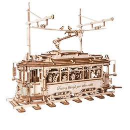 3D dřevěné puzzle ROKR Mechanical Gear Classic City Tram (LK801)
