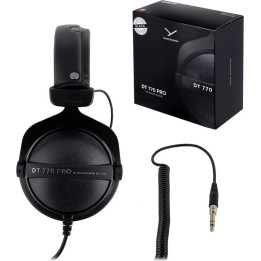 Drátová sluchátka BEYERDYNAMIC DT 770 PRO, 80 ohm, 3.5mm jack, 3 m, černá