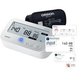 Digitální pažní tlakoměr OMRON X4 Connect AFib (HEM-7196T1-FLEO), 22-42 cm, bílá