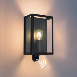 Nástěnné svítidlo MULANDI G25216P, E27, 25 W, s pohybovým senzorem, černá