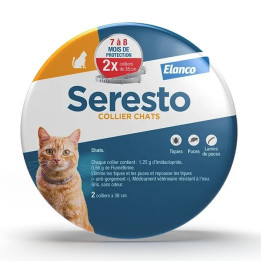 Antiparazitní obojek pro kočky SERESTO Elanco Collier Chats, 38 cm, 2 ks