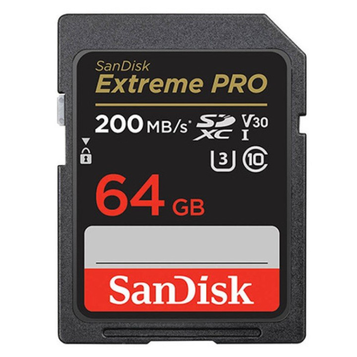 Paměťová karta SANDISK ExtremePRO SDXC 200MB/s, 64 GB
