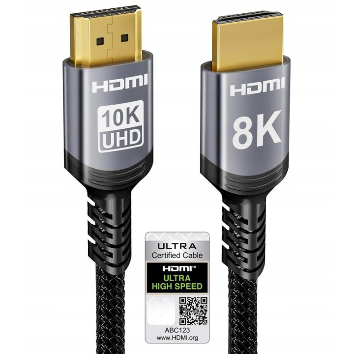 10K 8K 4K HDMI 2.1 kabel SNIOKCO , 4 m, šedá
