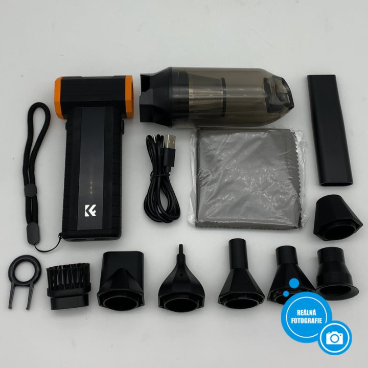 Elektrický čistící vzduchový kompresor K&F CONCEPT BS500V, 10 000 mAh, černá