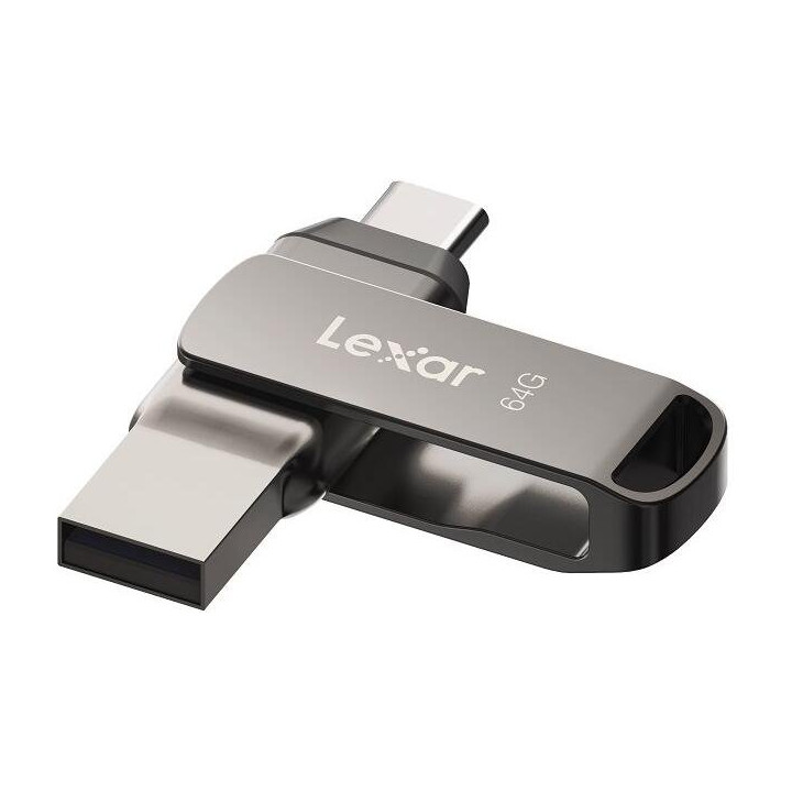 USB flash disk LEXAR D40E, 64 GB, USB 3.2, šedá