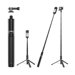 Teleskopická selfie tyč se stativem VYVIYON VYSS025, 165 cm, černá