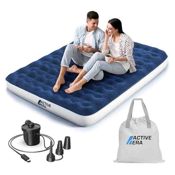 Nafukovací matrace ACTIVE ERA Luxury Camping Air Bed AB-K3-UK, 150 x 203 x 22 cm, modrá