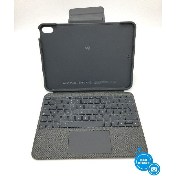 Ochranný kryt s klávesnicí LOGITECH FolioTouch YU0043, QWERTZ (rozložení němčina), šedá