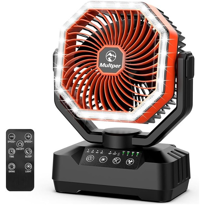 Přenosný oscilační ventilátor MULTPER HY-8805B, 20 000 mAh, oranžová