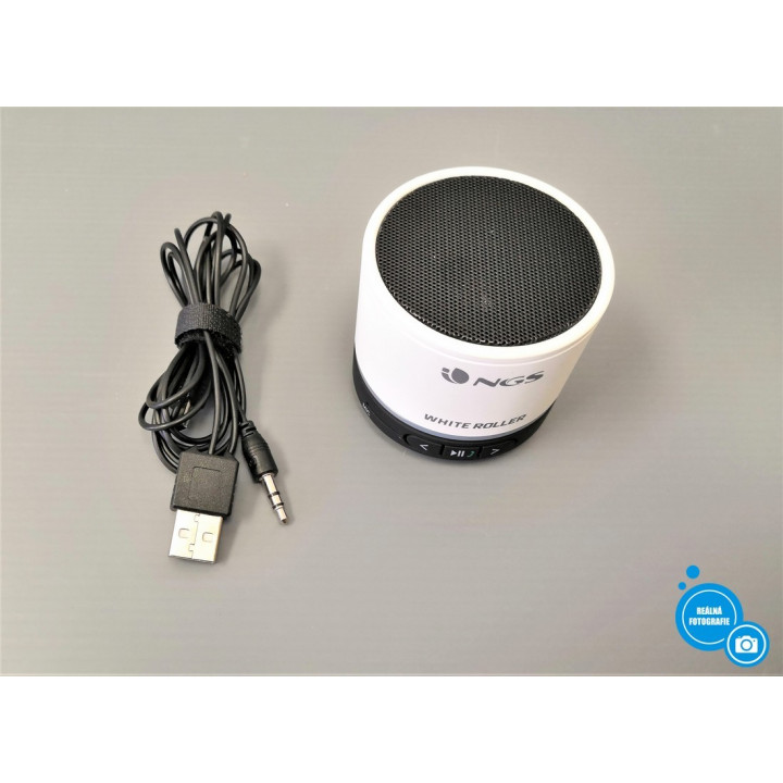Přenosný Bluetooth mini reproduktor NGS White Roller - bílá