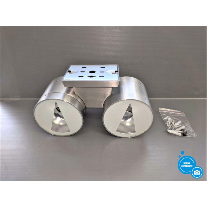 Naomítkové hlíníkové svítidlo Brilum AVAN G22, 2x40W - stříbrná